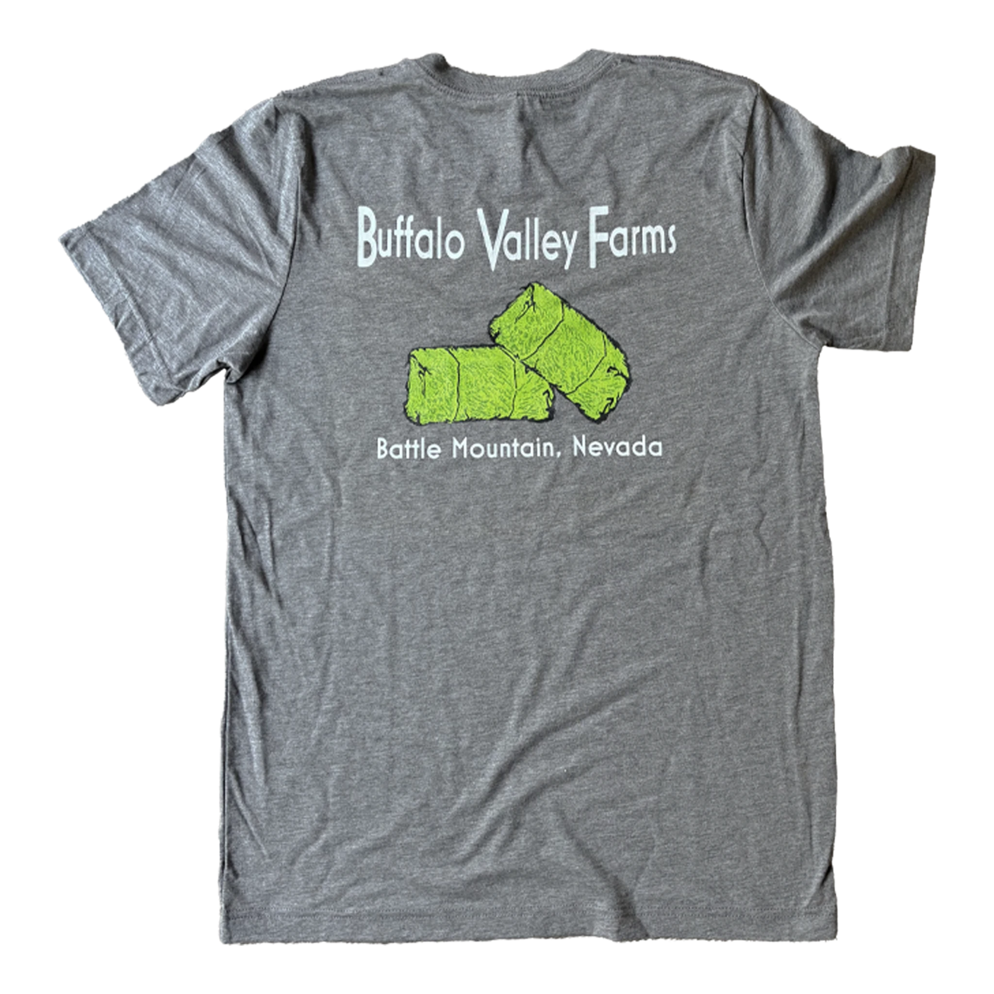 light tri-blend tee with multi-color farm graphic for Buffalo Valley Farms, custom screen printing in Enumclaw Washington